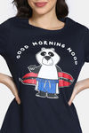 Zivame Farm Lore Knit Cotton Pyajama Sets - Estate Blue — thumbnail 5